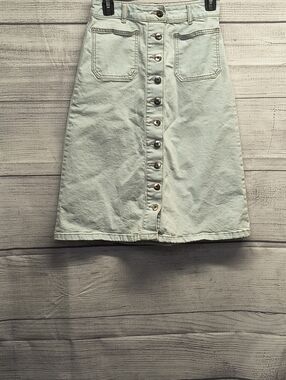 Kate Spade Denim Button Midi Skirt Size 2